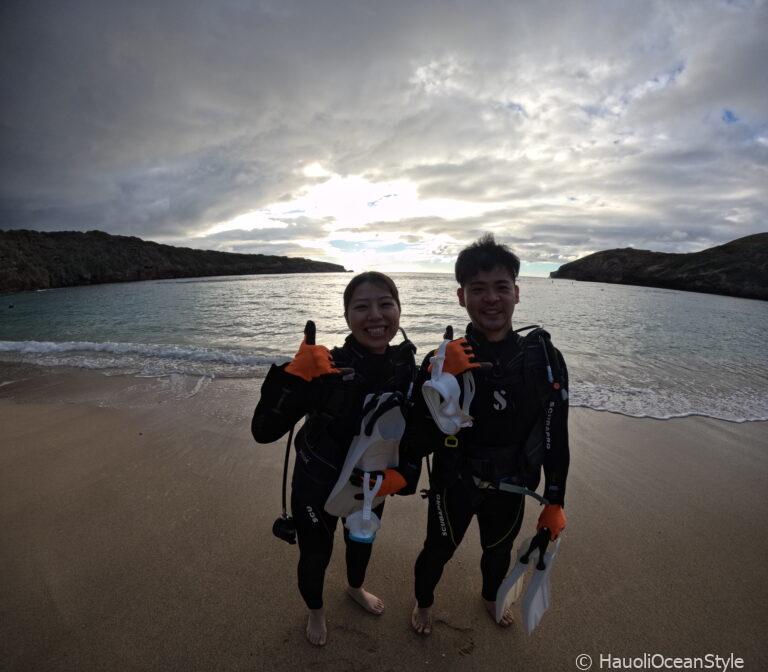 Read more about the article 初じめてのハワイ・ハネムーンはハナウマ湾で初ダイビングに挑戦!