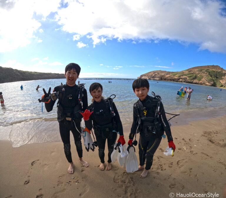 Read more about the article 初ハワイは家族みんなでハナウマ湾で体験ダイビングに挑戦!